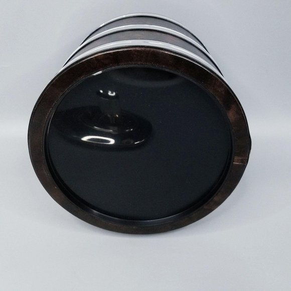 Vintage Ice Bucket Brown Faux Leather Chrome MCM - Picture 10 of 12